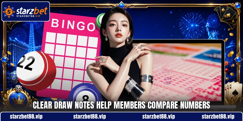 Clear draw notes help members compare numbers