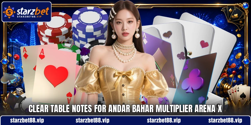 Clear table notes for Andar Bahar Multiplier Arena X Clear table notes for Andar Bahar Multiplier Arena X