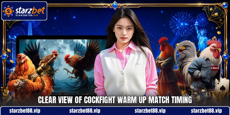 Clear view of Cockfight Warm Up match timing Clear view of Cockfight Warm Up match timing
