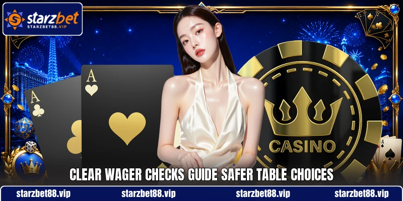 Clear wager checks guide safer table choices Clear wager checks guide safer table choices