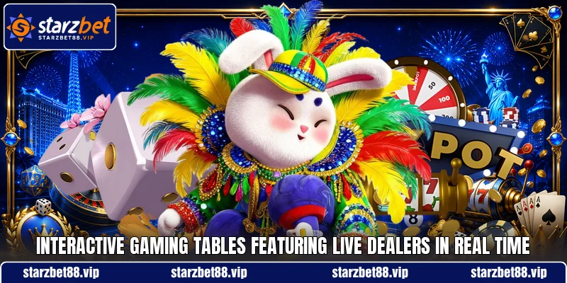 Interactive gaming tables featuring live dealers in real time