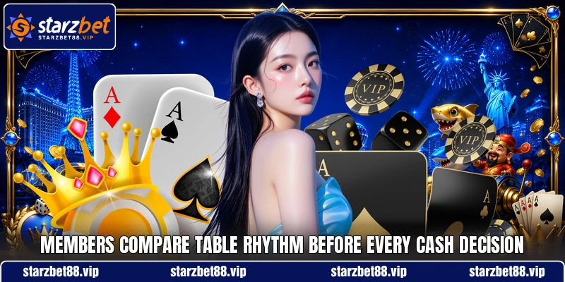 Members compare table rhythm before every cash decision Members compare table rhythm before every cash decision