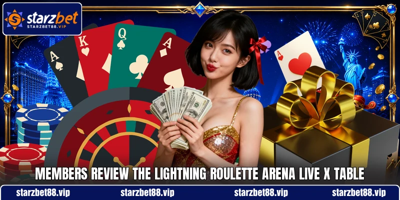 Members review the Lightning Roulette Arena Live X table Members review the Lightning Roulette Arena Live X table