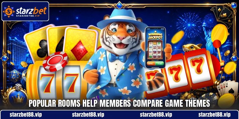Popular rooms help members compare game themes Popular rooms help members compare game themes